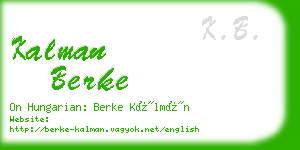 kalman berke business card